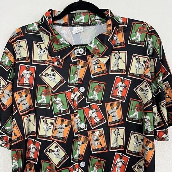 San Francisco Giants Hawaiian Shirt Authentic MLB Baseball Card Print Medium - Picture 11 of 12